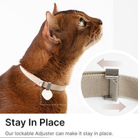 Safety Cat Collar Pro and Tag Set - U.S. IDA Gold Award, Elastic Release Cat Collar Charm Tag, Non Breakaway Cat Collar Adjustable with Charm for Kitten Small Large Cats (Midnight Black, M)