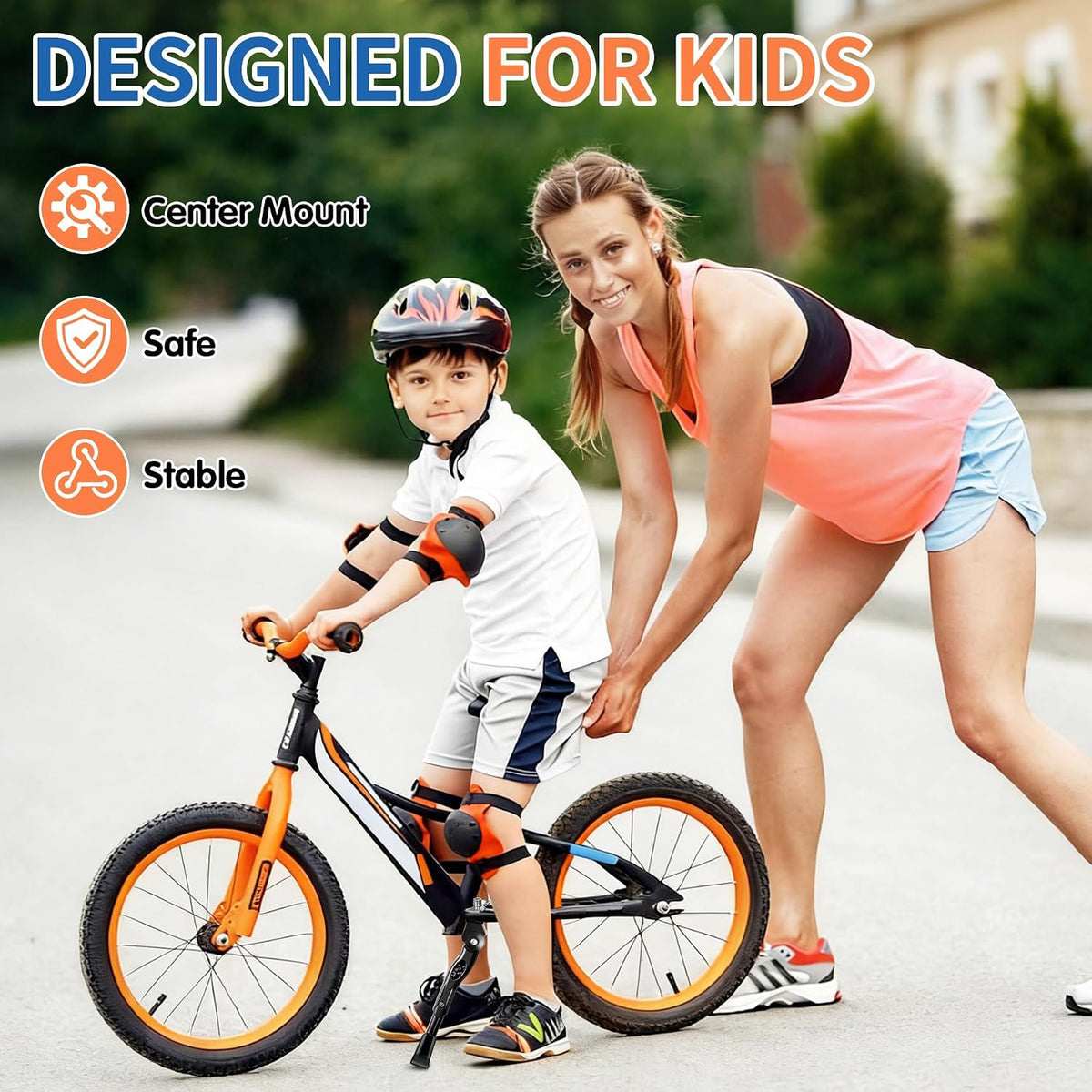 LEICHTEN Kickstand for Kids Bike Center Mount for 16 18 20 Inch - Black / For 16-20 Inch Wheels - image 2
