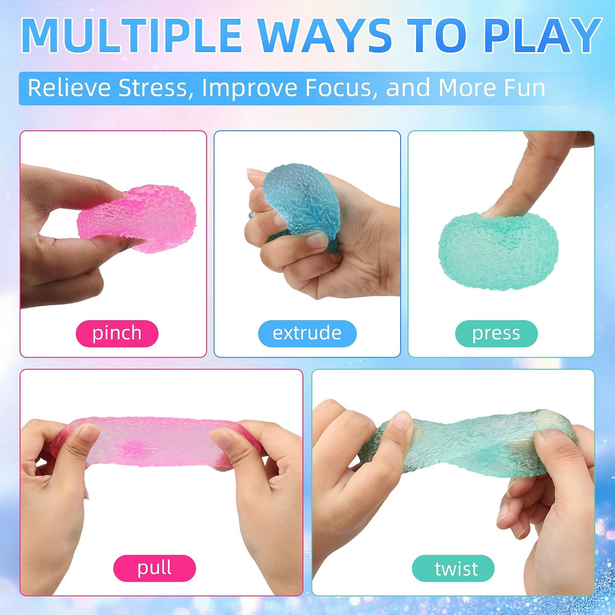 3pcs Squishy Textured Stress Balls Silky Fidget Toys - 3pcs-ball - image 4
