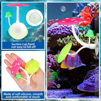 Boao 4 Pcs Betta Fish Bed Leaf Hammock Fish Tank Accessories - Mushroom - image 3