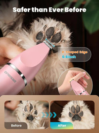 oneisall 4 in 1 Dog Grooming Kit with LCD Display – Essentials for Dogs - Pink - image 4