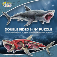 Genius Games shark anatomy floor puzzle showing a great white shark and its anatomy - view 17
