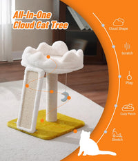 Cat Tree, Cloud Cat Tower with Soft Bed - 22" with Scratching Pad - image 3