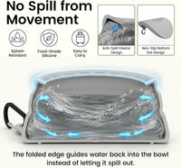 OHMO Spill Proof Collapsible Dog Bowl - 24oz / Ash - image 2
