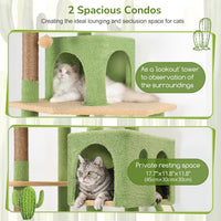Globlazer F70 Pro Heavy Duty Cat Tree Tower for Indoor Cats Large - Cactus Green / XL - image 3
