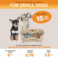 Neater Feeder Express Mess Proof Dog Bowls Elevated for Small Breeds - Small w/ Standard Bowls / Almond - image 2
