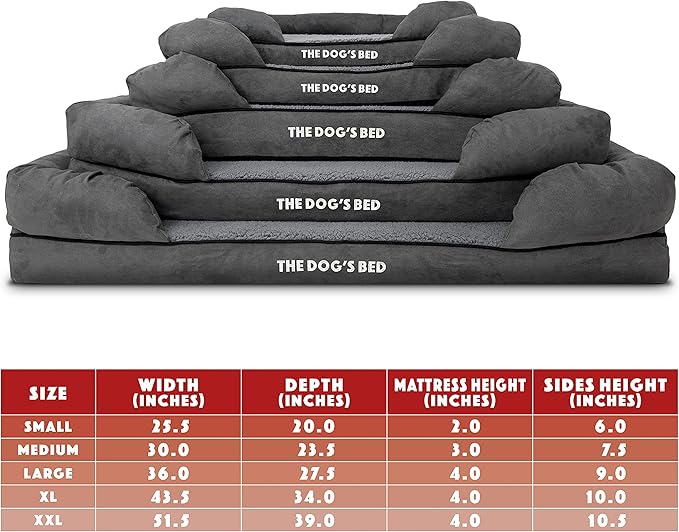 The Dog’s Bed, Small Plush Grey, Memory Foam, Pain Relief: Arthritis, Hip & Elbow Dysplasia, Post Surgery, Lameness, Supportive, Calming, Waterproof Washable Cover, Veterinary Approved