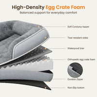 Orthopedic Dog Bed for Extra Large Dogs - Light Grey / 35.0"L x 25.0"W x 7.0"Th - image 4