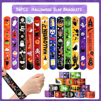 MGparty Halloween party favors, 72 slap bracelets and rubber wristbands with spooky designs - view 3