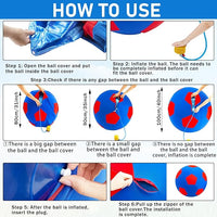 40inch Giant Herding Ball with Ball Cover Anti Burst Please Watch VCR for How to Inflation Horse Toys for Horses Stall Entertainment Play, Pump Included(Blue,Stylish)