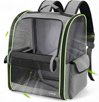 Lekereise Dog Carrier Backpack for Small Medium Dogs Cats up to 18 lbs - Gray / M-Mesh Window