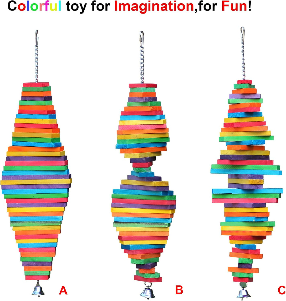 KINTOR Large Parrot Chew Toy - Rainbow - image 2