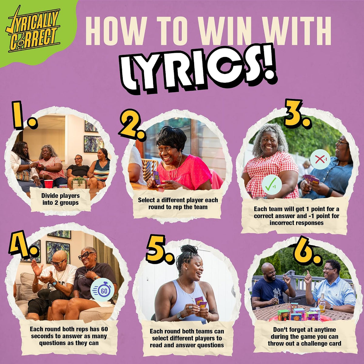 Lyrically Correct 90s and 2000s hip-hop and R&B music trivia card game box and cards - view 13