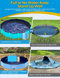 VISTOP Extra Large Foldable Dog Pool XXL - XXL- 67" x 12" / Blue - image 3