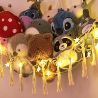 Stuffed Animal Toy Storage Hammock with LED Light - Beige / XL (43"*43"*55") - image 2