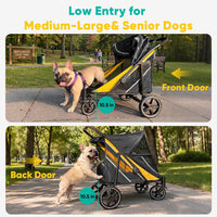 Petbobi Dog Stroller for Large Medium Dogs up to 80 lbs - Black&Yellow - image 3