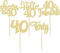 30pcs 16th Birthday Cupcake Toppers - 40th / Gold - image 3