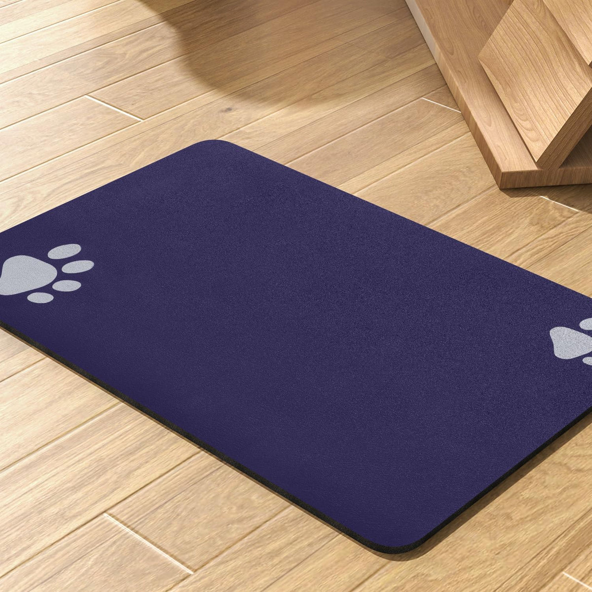 PADOOR Pet Feeding Mat-Absorbent Dog Mat for Food and Water Bowl-No - 17"x28" / Navy