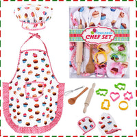 HmiL-U Chef Set for Kids, Hat, Utensils - Cake