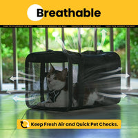 Conlun Cat Carrier Bag, Soft-Sided Pet Carriers for Dogs, M - 17.0"L x 11.0"W x 11.0"H / Black - image 3