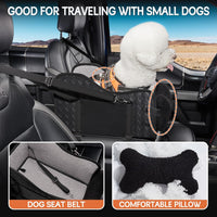 Center Console Dog Car Seat for Small Dogs - leather black - image 4