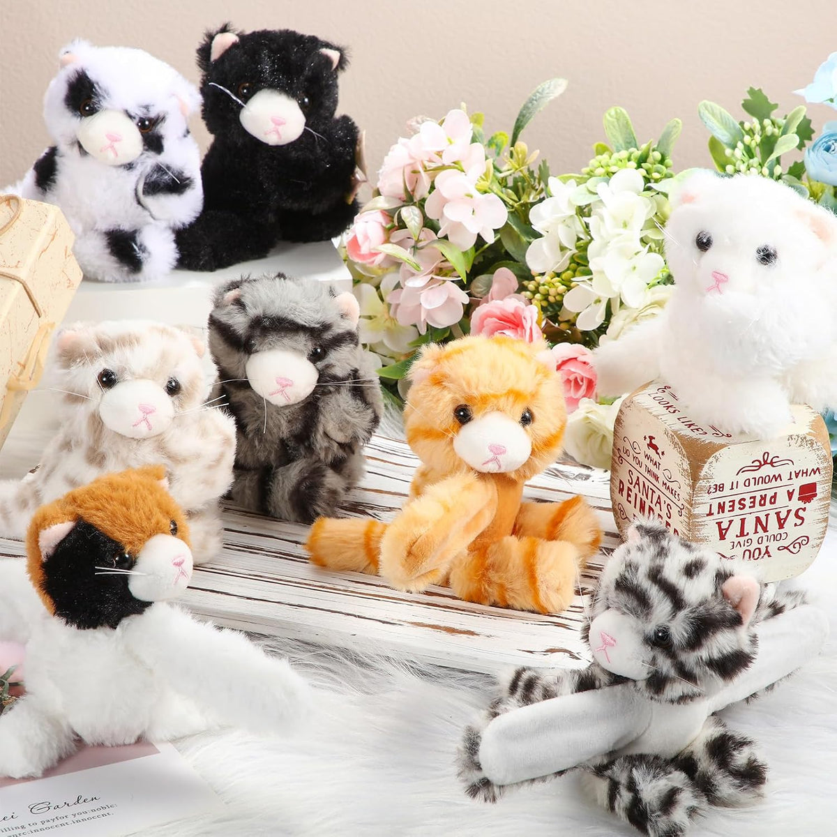 Liliful 8 Pack Kids Plush Gifts Stuffed Animal Slap Bracelets - Kittens - image 3