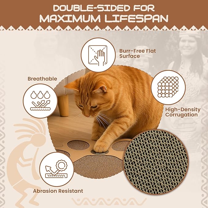 Paw-Shaped Cat Scratcher | Reversible Cardboard Kitten Scratcher | Kitten Scratching Board for Indoor Cats | cat Scratcher Cardboard for Small & Medium Cats & Kittens | Cat Toy (Small)