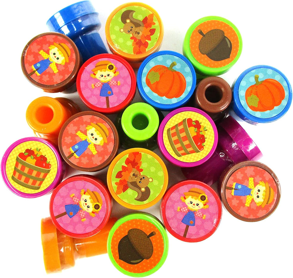 Tiny Mills 24 piece fall stampers for kids, self-inking autumn and Thanksgiving stamps - view 4