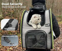 Pecute Cat Carrier Backpacks, Expandable Cat Backpack with Breathable Mesh, Pet Carrier Backpack for Cats Small Dogs Puppies Up to 17 Lbs, Dog Carrier Backpack Great for Travel Hiking Camping Outdoor