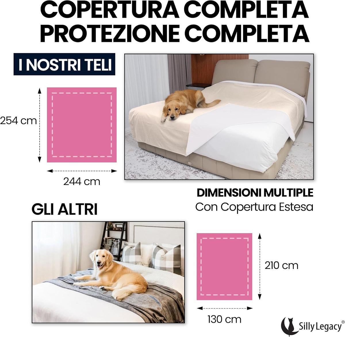 Thin Reversible Waterproof Protective Bed Cover, for Pets - Queen 96 x 82 inch / Beige - image 3