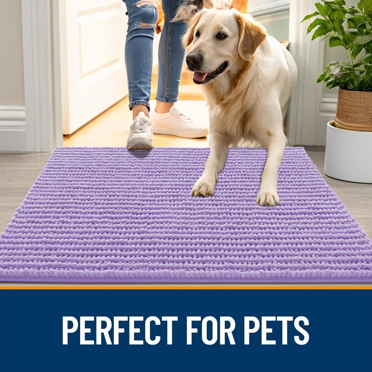 OLANLY Dog Door Mat for Muddy Paws 30x20 - 36" X 24" / Lavender - image 3