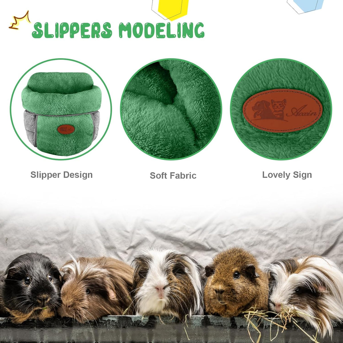 YUEPET Guinea Pig Bed Cuddle Cave, Warm Fleece Hideout - Green / 1PCS - image 4