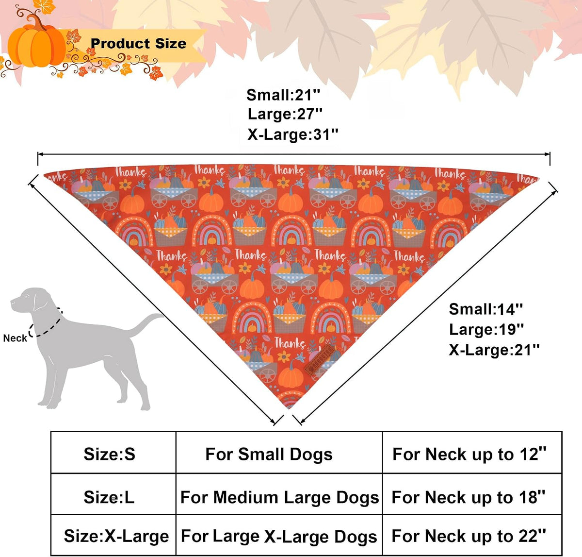 ADOGGYGO Pink Halloween Dog Bandanas Girl - Large / Thanksgiving - image 4