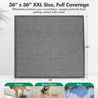 Enormous 37"x 54" Dog Training Potty Pads - 36"x36" Charcoal（30counts） - image 2