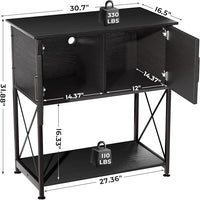 20-29 Gallon Aquarium Stand Metal Frame Fish Tank Stand with Cabinet Storage, for 20 Gallon Long Aquarium,30.7" L*16.5" W Tabletop,330LBS Capacity Black PG01YGB