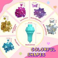 AOSITE hair bedazzler gem stamper kit with glitter pieces, wig pieces, mirror and box - view 9