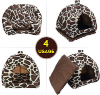 Mygeromon Guinea Pig Bed Rabbit Hideout Cuddle Cup – Daily Care for Small Pets - Leopard Print Style - image 4