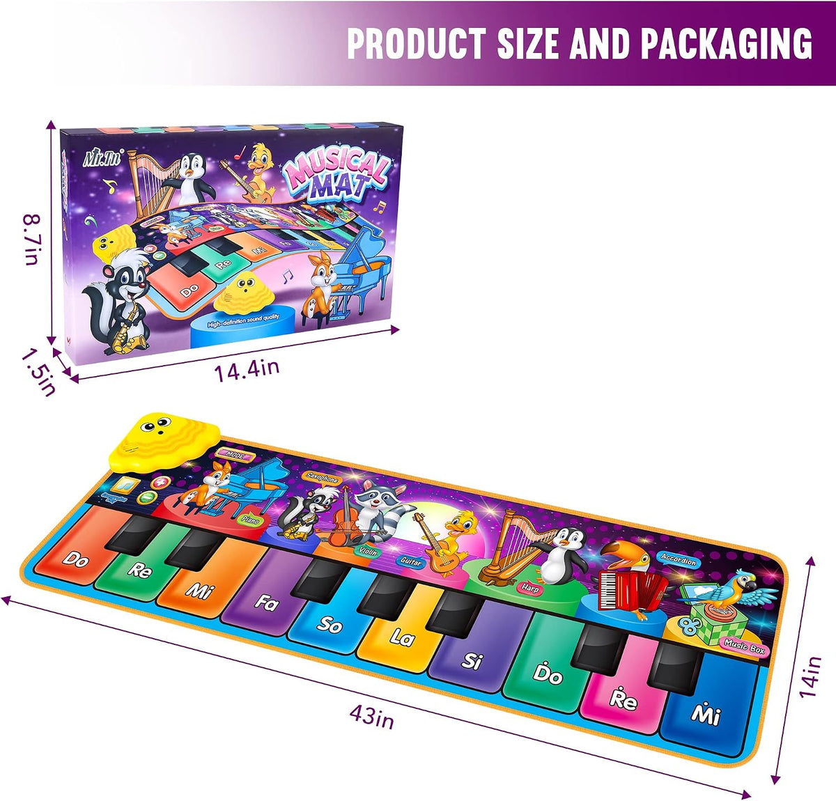Floor Piano Mat, Musical Educational Keyboard Playmat for Kids Aged 1 2 3+ – Fun for Kids & Family - Early Learning Piano Mat - image 4