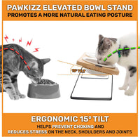 Elevated Cat Bowl Stand for Food and Water - Ceramic Round Bowl with Stand - image 2