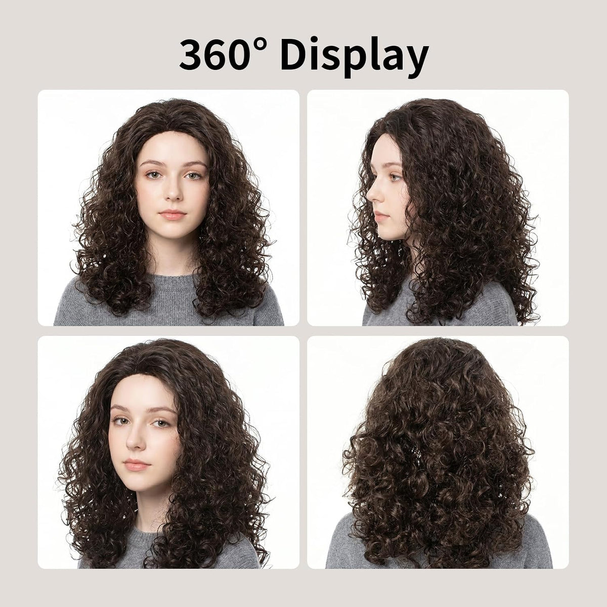 Onedor HairWiz 20 inch chocolate brown curly wig for kids with wig cap - view 3