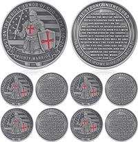 Nosiny 10 piece armor of God prayer coins in classic style alloy metal - view 8