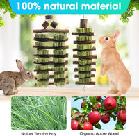 WDEFUN Natural Apple Wood Clover Cake Teeth Grinding Toy String - 2 Pcs Large Grinding Toy String - image 4