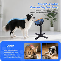 Dog Bowls Elevated Adjustable Stand - Dog Bowl Stand 1 Pack Black - image 3