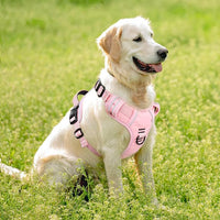Timos Dog Harness, 3 Snap Buckles No-Pull Soft Padded Dog Vest with 2 Metal Leash Clips, Adjustable Reflective No Choke Pet Harness with Easy Control Handle for Large Dogs,Pale Pink,L