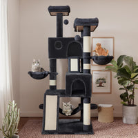 SHA CERLIN 65in Larger Cat Tree Tower Condo for Indoor - Dark Grey - image 2