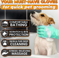 2-in-1 Cat and Dog Washing Gloves with 3000 Soft Bristles – Essentials for Dogs - Turquoise - image 4