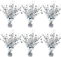 FUBININA Birthday Party Centerpieces Table Decorations Metallic Foil - Silver