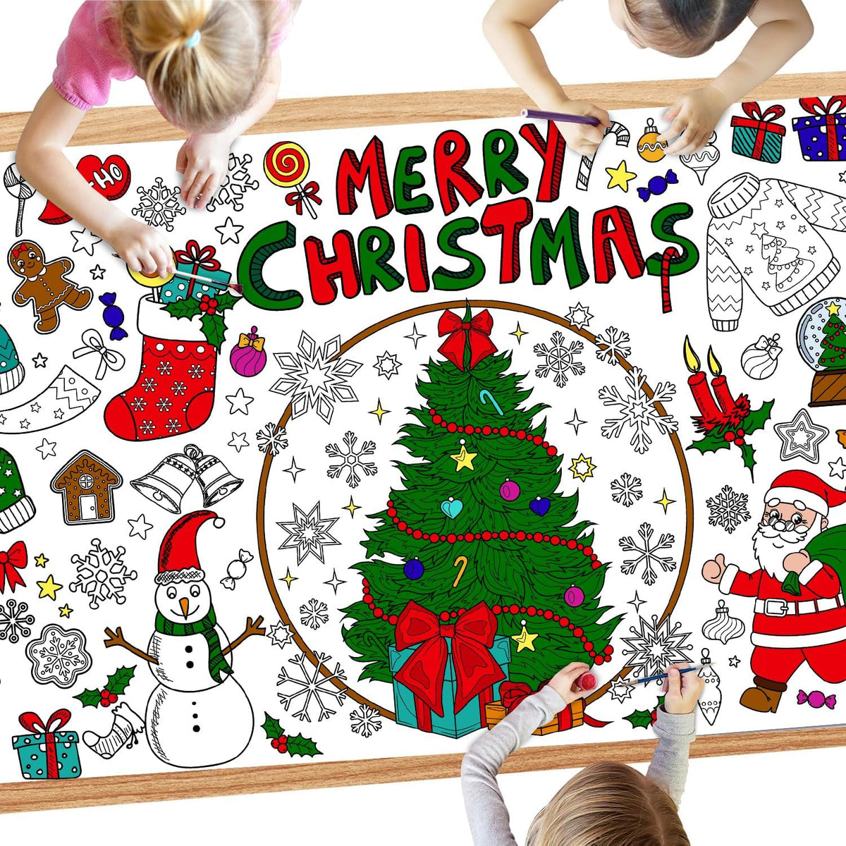 SperinGeen Thanksgiving coloring tablecloth for kids with holiday designs