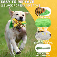 Flirt Pole Dogs, Dog Chase Toy with Squeakers Inside - Ball+Duck - image 3