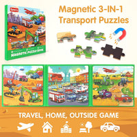 SYNARRY magnetic dinosaur puzzle book with three colorful dinosaur scenes - view 27